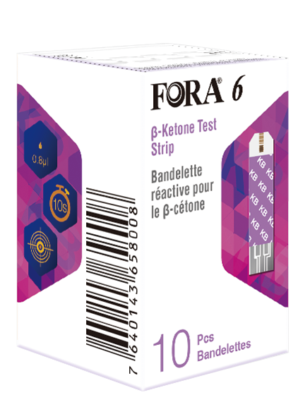 [042496-6-KET] FORA 6 Ketónastrimlar (10 stk/box)